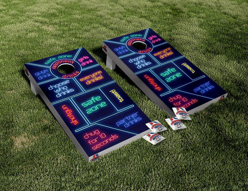JEFF~10 sets: 1 Neon drinking game, 1 Levin, 1 American flag checkered, 1 Wisconsin mix, 1 Packers, 2 Wisconsin light gray, 2 Wisconsin big letters and 1 Wisconsin skyline Cornhole Board Vinyl Wrap Skins Laminated Sticker Set