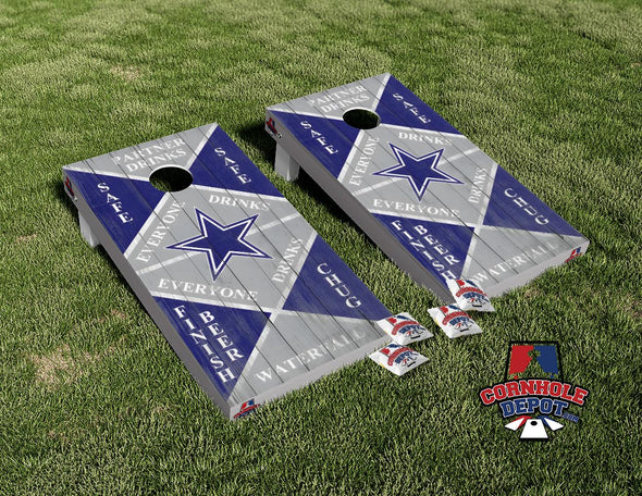 Drinking Game Star Blue and Gray Cornhole Board Vinyl Wrap Skins Laminated Sticker Set Decal