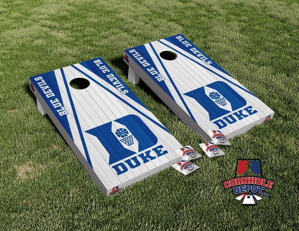 Duke Blue Devils Gray Cornhole Board Vinyl Wrap Skins Laminated Sticker Decal Set