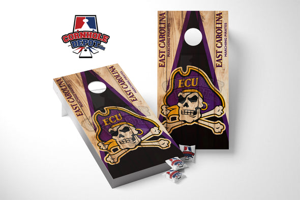 ECU Pirates Cornhole Board Vinyl Wrap Laminated Sticker Set Decal