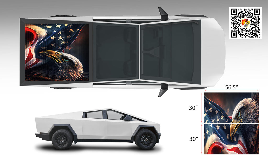 American Flag Eagle Wrap Vinyl Graphic Decal Sticker For Cybertruck ****SIZE 29.5" X56.5"*******