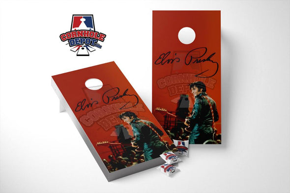 Elvis Rock and Roll Cornhole Board Vinyl Wrap Skins Laminated Sticker Set Decal