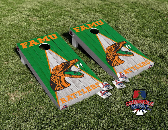 FAMU Rattlers Florida Cornhole Board Vinyl Wrap Skins Laminated Sticker Set Decal