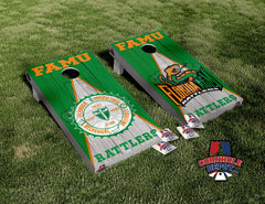 FAMU Rattlers Cornhole Board Vinyl Wrap Laminated Sticker Set Decal