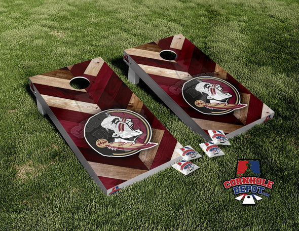 FSU Florida Seminoles Cornhole Board Vinyl Wrap Skins Laminated Sticker Set Decal