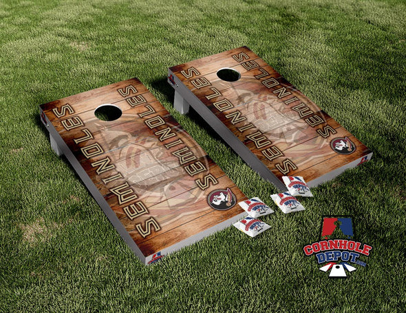 FSU Florida Seminoles Wood Cornhole Board Vinyl Wrap Skins Laminated Sticker Set Decal
