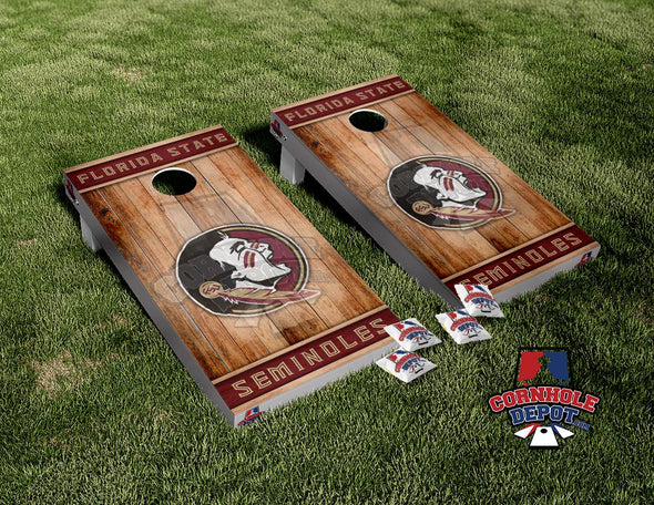 FSU Florida State Seminoles Wood Cornhole Board Vinyl Wrap Skins Laminated Sticker Set Decal