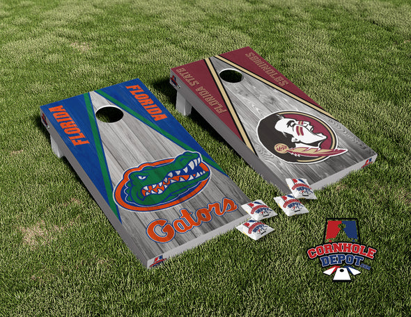 FSU and Gators Split Set Cornhole Board Vinyl Wrap Skins Laminated Sticker Set Decal