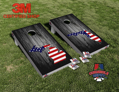 Florida and Michigan Flag State Washed Cornhole Board Vinyl Wrap Skins Laminated Sticker Set Decal