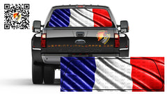 France Flag Rear Window Graphic Perforated Decal Vinyl Pickup Cars Campers