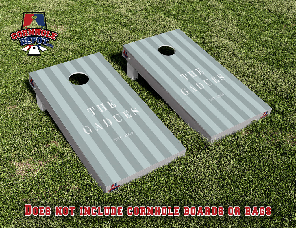Jonathan~ Gadues Cornhole Board Vinyl Wrap Skins Laminated Sticker Set Decal