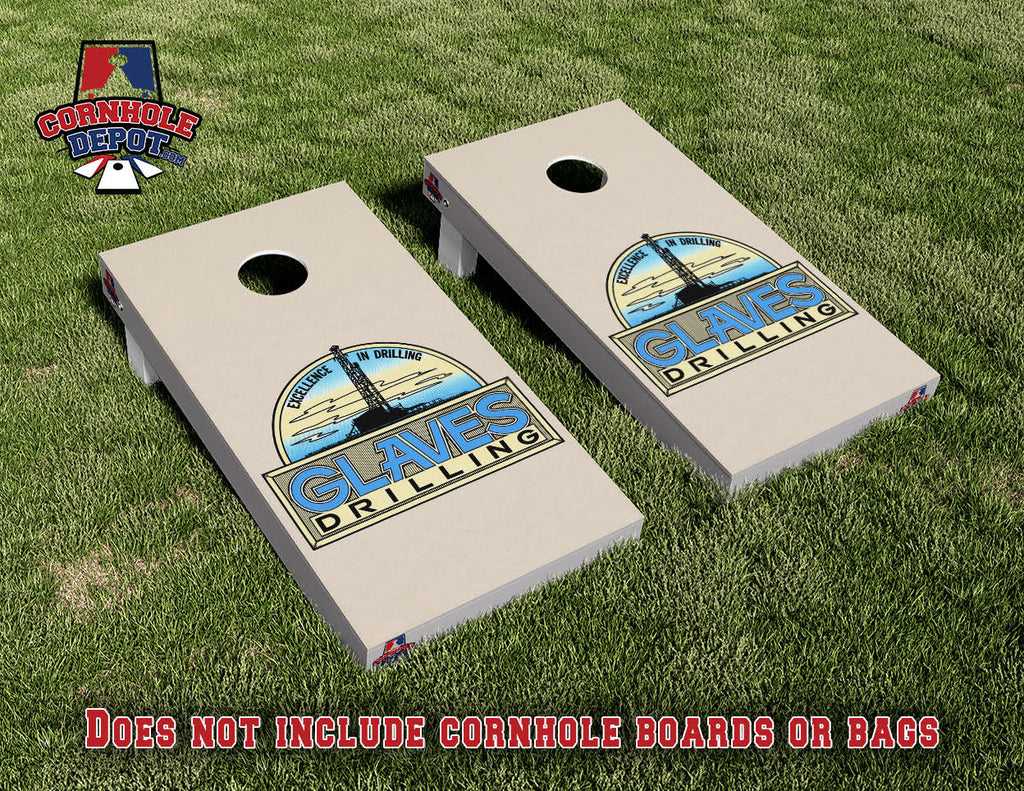 Custom Glaves Cornhole Board Vinyl Wrap Skins Laminated Sticker Set Decal