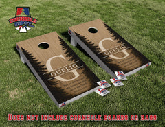 Jeff~ Guelig Cornhole Board Vinyl Wrap Laminated Sticker Set Decal