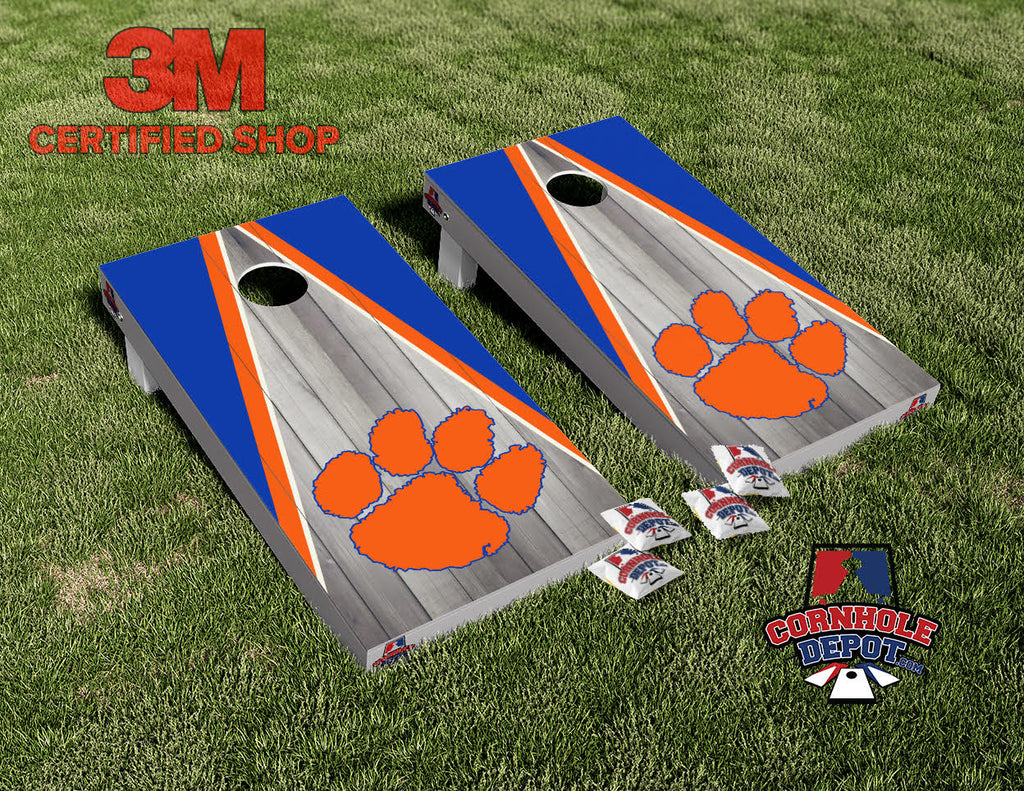 Garden City Cougars Paws Cornhole Board Vinyl Wrap Skins Laminated Sticker Set Decal