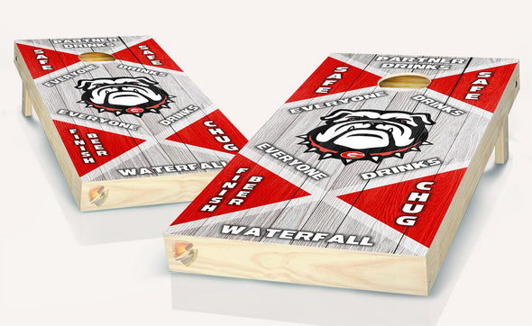 Georgia Bulldog Drinking Game Cornhole Board Skins Vinyl Wrap Laminated Sticker Decal Set