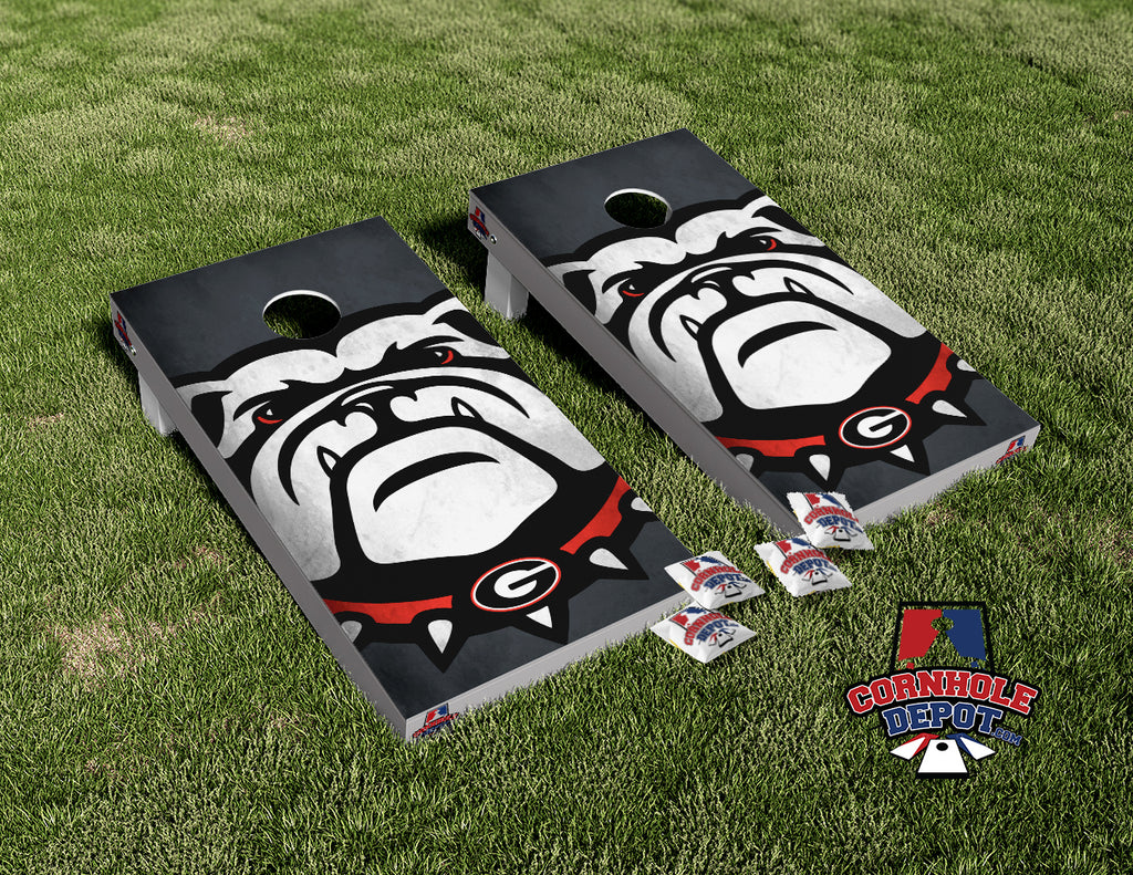 Tommie~1 Georgia Bulldogs Red , 1 Bulldogs Gray and 1 Dolphins Cornhole Board Vinyl Wrap Laminated Sticker Decal Set