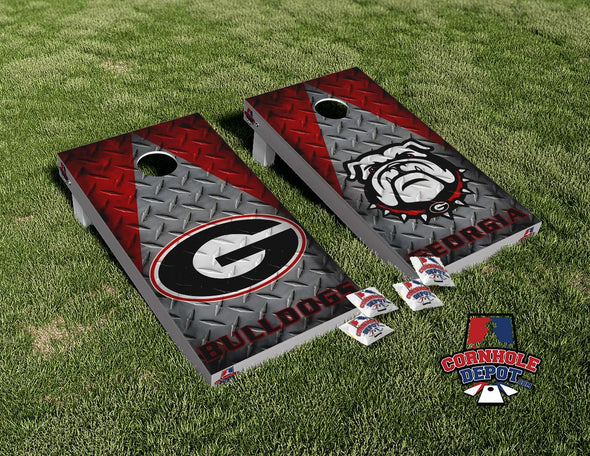 Georgia Bulldogs Metal Cornhole Board Vinyl Wrap Skins Laminated Sticker Decal Set