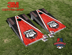 Georgia Bulldogs Washed Cornhole Board Vinyl Wrap Skins Laminated Sticker Decal Set
