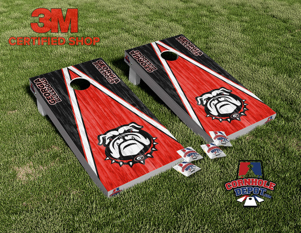 Georgia Bulldogs Washed Cornhole Board Vinyl Wrap Skins Laminated Sticker Decal Set