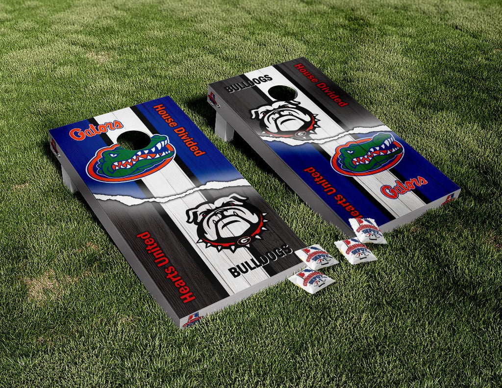 Tommie~ 5 sets: 1 Jacksonville Jaguars DUUUVAL Splattered, 1 Bulldogs drinking,  1 Gators/Bulldogs house divided, 1 Eagles and 1 Seminoles/Gators split set Cornhole Board Vinyl Wrap Laminated Sticker Set Decal