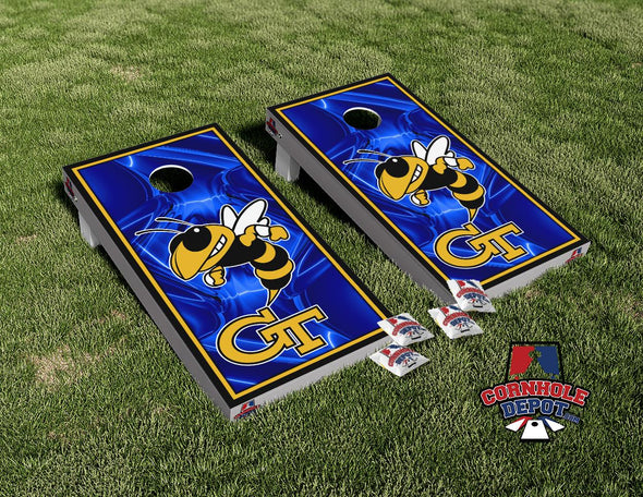 Georgia Tech  GT Cornhole Board Vinyl Wrap Skins Laminated Sticker  Decal Set