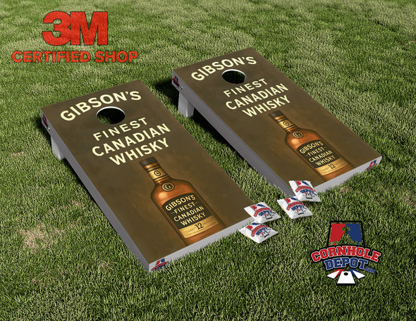 Gibson's Whiskey Cornhole Board Vinyl Wrap Skins Laminated Sticker Set Decal