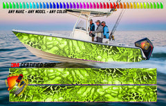 Green Camo Graphic Vinyl Boat Wrap Decal Pontoon Sports Sportsman Console Sea Doo Bowriders Deck Watercraft etc..Boat Wrap Decal
