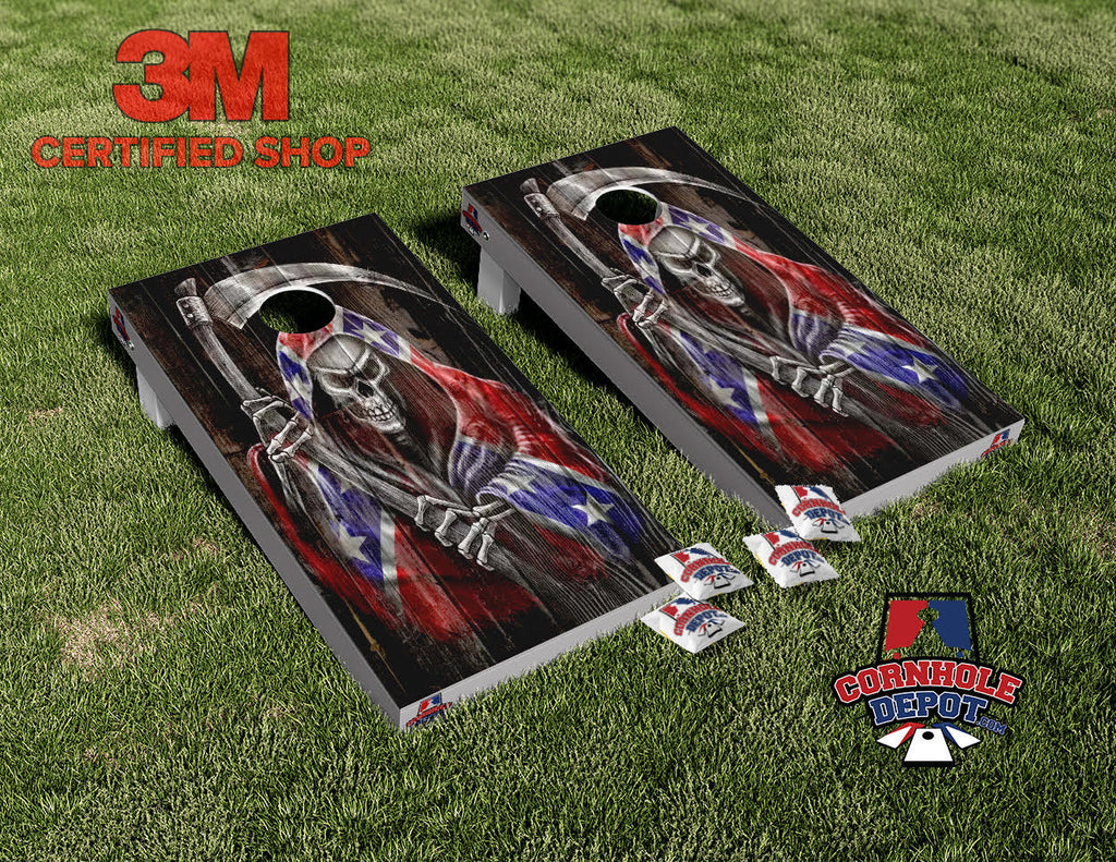 Tommie~ 1 Navy split set and 1 Grim Cornhole Board Vinyl Wrap Skins Laminated Sticker Set Decal