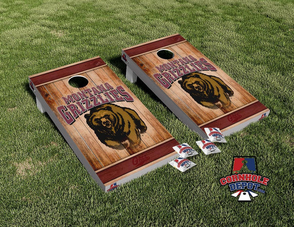Montana  Grizzlies Cornhole Board Vinyl Wrap Skins  Laminated Sticker Set Decal
