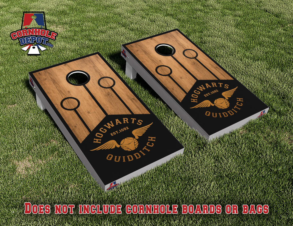 Hogwarts Cornhole Board Vinyl Wrap Laminated Sticker Set Decal