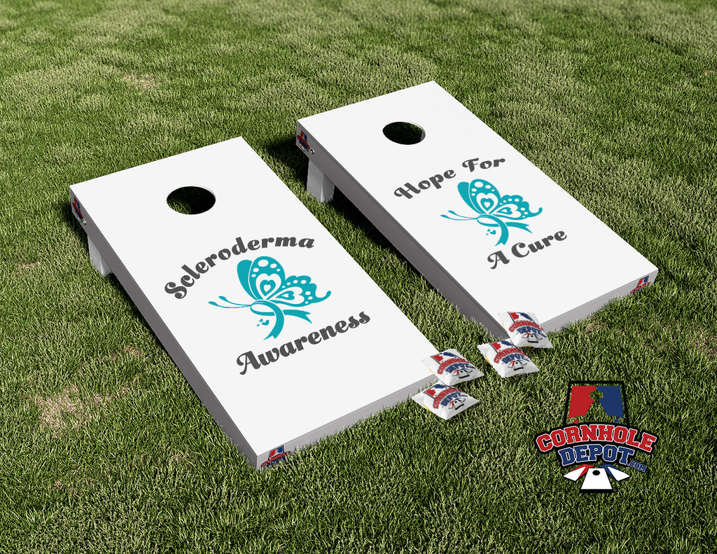 Scleroderma Awareness Hope For A Cure Cornhole Board Vinyl Wrap Skins Laminated Sticker Set Decal