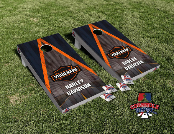Harley Motorcycles Custom Cornhole Board Vinyl Wrap Skins Laminated Sticker Set Decal