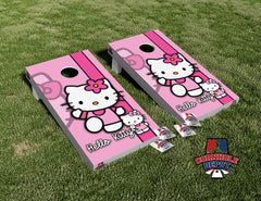 Hello Kitty Cornhole Board Vinyl Wrap Skins Laminated Sticker Set Decal