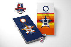 Houston Astros Cornhole Board Vinyl Wrap Skins Laminated Sticker Set Decal Gifts