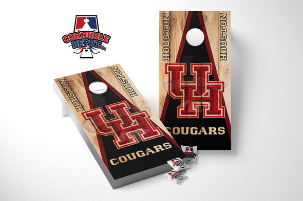 Houston Cougars  Cornhole Board Vinyl Wrap Skins  Laminated Sticker Set Decal