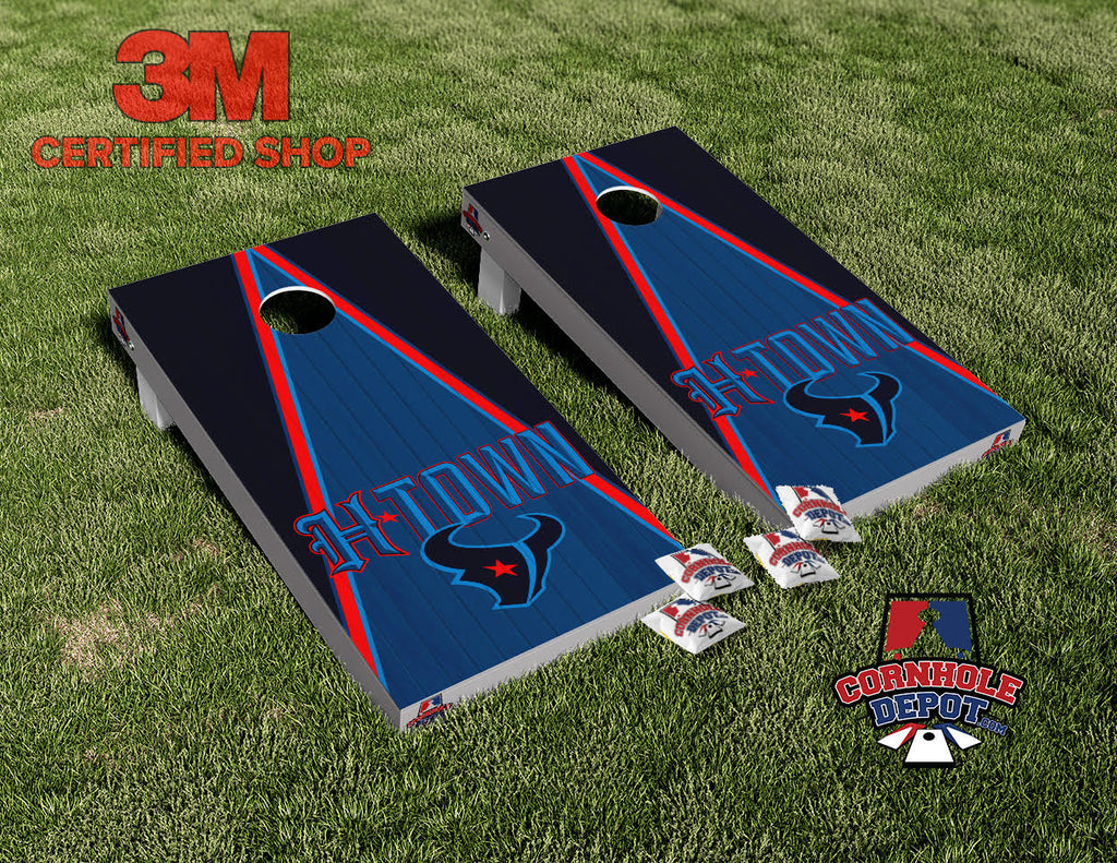 Houston Town Cornhole Board Vinyl Wrap Skins Laminated Sticker Set Decal Gifts