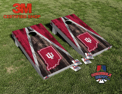 Indiana Hoosiers Washed Cornhole Board Vinyl Wrap Skins Laminated Sticker Set Decal