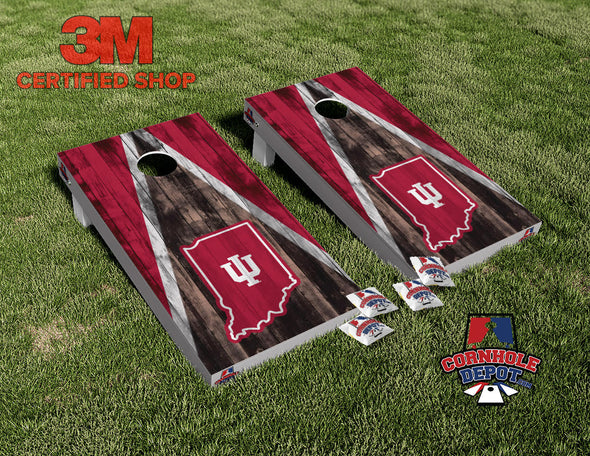 Indiana Hoosiers Washed Cornhole Board Vinyl Wrap Skins Laminated Sticker Set Decal