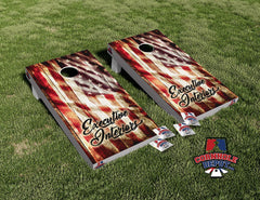 Trish~ Custom American Flag Cornhole Board Vinyl Wrap Skins  Laminated Decal Set