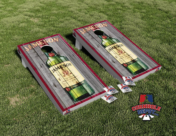 Jameson Irish Whiskey Washed Cornhole Board Vinyl Wrap Skins Laminated Sticker Set Decal
