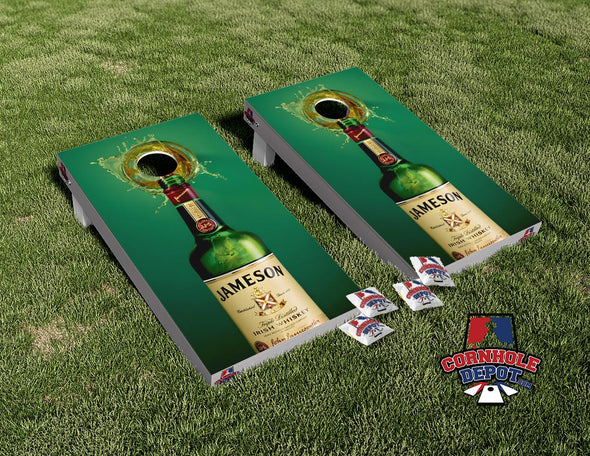 Jameson Irish Whiskey Green Cornhole Board Vinyl Wrap Skins Laminated Sticker Set Decal