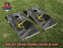 Jeep Yellow Mudding Cornhole Board Vinyl Wrap Skins Laminated Sticker Set Decal