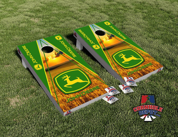 John Deere Farming Cornhole Board Vinyl Wrap Skins Laminated Decal Sticker Set