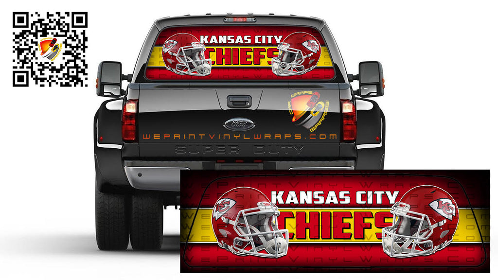 KC Chiefs Rear Window Perforated Graphic Decal Sticker Trucks Campers Cars SUV
