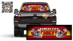 KC Chiefs Rear Window Perforated Graphic Decal Sticker Trucks Campers Cars SUV