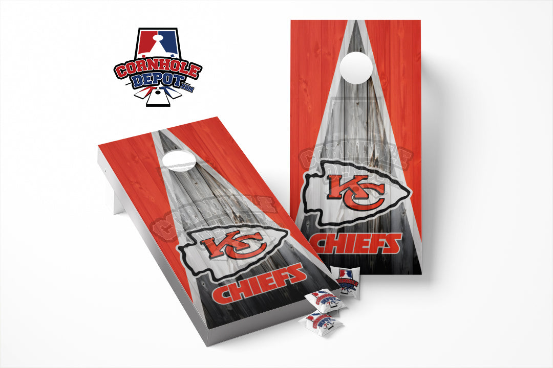 thumbnail image 2 of Kansas City Chiefs Diamond Plate Cornhole Board Decal Wrap – Miller Graphics Vinyl 2 of 6