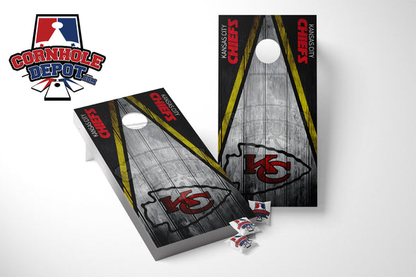 Kansas City Chiefs Gray Cornhole Board Vinyl Wrap Skins Laminated Sticker Set Decal