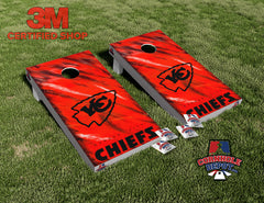Kansas City Chiefs Red Cornhole Board Vinyl Wrap Skins Laminated Sticker Set Decal