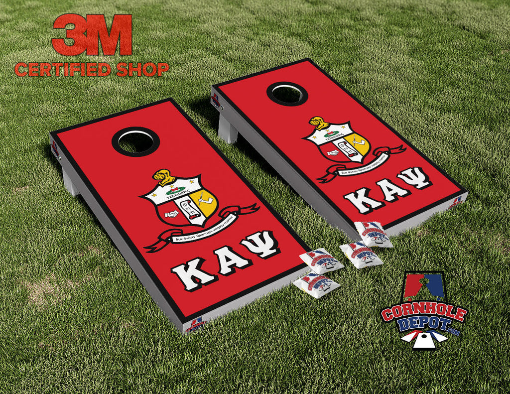 Kappa Red Cornhole Board Vinyl Wrap Skins Laminated Sticker Decal Set