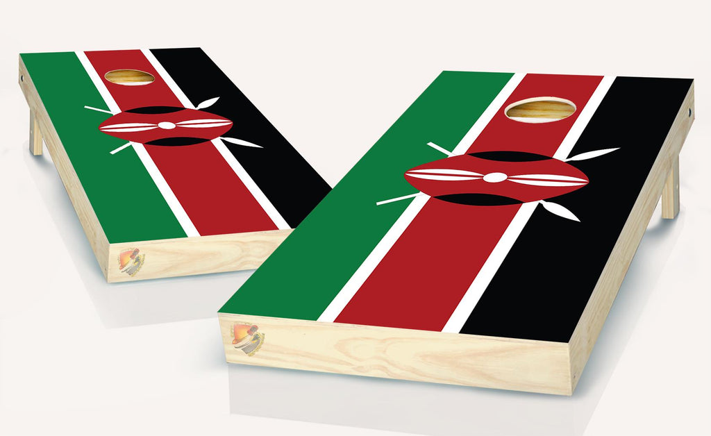 Kenya Flag Cornhole Board Vinyl Wrap Skins Laminated Sticker Set Decal